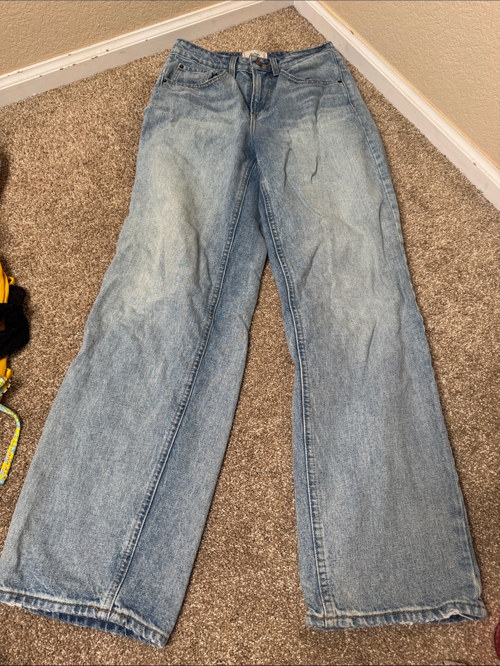BDG Light Blue Women's Wide Leg Jeans Tapered Baggy SZ 25" Small flaw - Picture 2 of 11